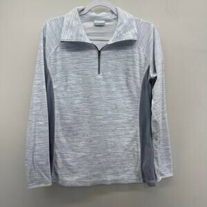 Columbia Light Blue Heathered 1/4 Zip Lightweight Fleece‎ Pullover